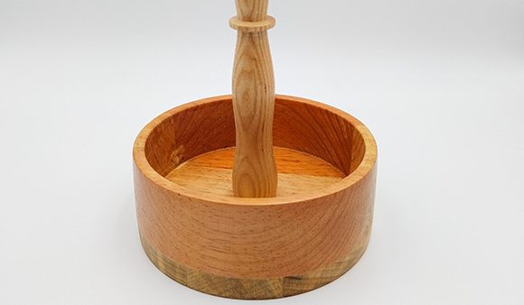condimentero en madera con cepilladora escuadrador torneado